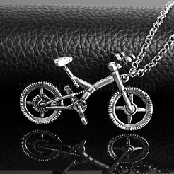 合金キーホルダー  自転車  プラチナ  5.8x3.2cm&nbsp;PW-WGE45A1-01