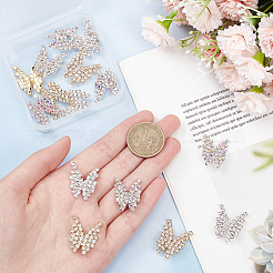 15 шт. 3-цветные пуговицы из цинкового сплава с 1 отверстиями и стразами FIND-GO0001-08