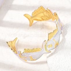 Bracelets manchettes ouvertes en acier inoxydable 304 émaillé&nbsp;SA-CBA1A30-02B-G