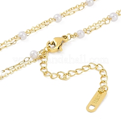 Ионное покрытие (ip) 304 нержавеющая сталь pave shell двухслойные бабочки кулон ожерелья для женщин NJEW-K276-29G