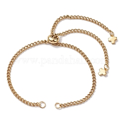 304ステンレススチールチェーンブレスレットの作り方  ゴールドカラー  10-1/8インチ（25.6~25.8cm）&nbsp;AJEW-JB01210-01