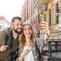 Сердечные акриловые и смоляные бусины мобильные ремни HJEW-PH01878