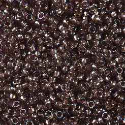MIYUKIラウンドロカイユビーズ  日本製シードビーズ  （rr1836)スパークリングライニングスモーキーアメジストab  15/0  1.5mm  穴：0.7mm  約5555PCS /ボトル  10 G /ボトル&nbsp;SEED-JP0010-RR1836