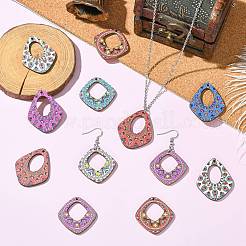 40 шт. подвески из липы с принтом в двух стилях&nbsp;WOOD-CJ0002-48