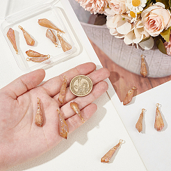 16 шт. гальванизированные необработанные натуральные кварцевые кристаллы медные подвески в обертке из проволоки FIND-FG0003-30B