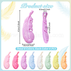 32 шт. 8-х цветные гальванизированные пластиковые подвески DIY-PH0031-90