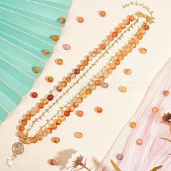 Натуральный красный агат бисер нитей&nbsp;G-AR0003-48