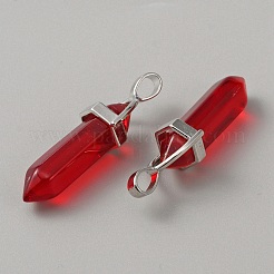 Стеклянные двойные заостренные подвески&nbsp;G-WH0016-40C