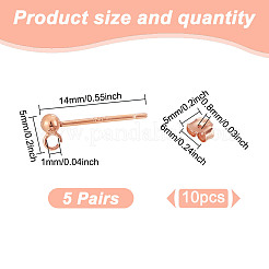 5 пара 925 серебряных сережек-гвоздиков FIND-GO0002-66RG