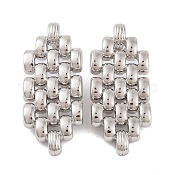 女性用中空六角真鍮スタッドピアス  プラチナメッキ  46x19.5mm&nbsp;EJEW-G391-12P