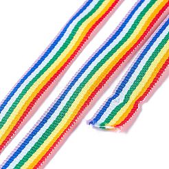 Ruban arc-en-ciel en polyester&nbsp;LS-SRIB-WH0001-01-15mm
