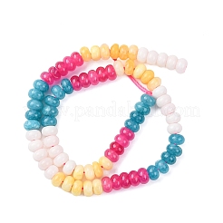 Нити градиентных бусин из натурального белого нефрита G-NH0006-A11-01