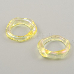 Карамельного цвета пластиковое твист-волнообразное кольцо на палец для женщин&nbsp;RJEW-WH0004-26F