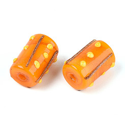 Бусины из фольгированного стекла ручной работы с золотым напылением LAMP-ZX003-12-07