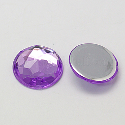 模造台湾アクリルラインストーンフラットバックカボション  多面カット  半円/ドーム  ミックスカラー  12x4mm&nbsp;X-GACR-D003-12mm-M