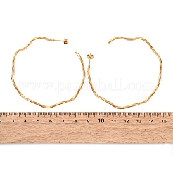 Волнистые серьги-гвоздики из нержавеющей стали 304&nbsp;EJEW-R028-02G