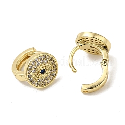 Женские серьги-кольца из латуни с прозрачным фианитом EJEW-C097-12G-06