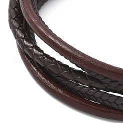 Кожаный шнур многожильных браслеты&nbsp;BJEW-K141-29B
