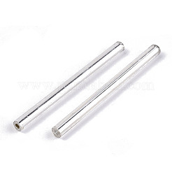電気メッキガラスラッパビーズ  丸い穴  メタリックカラー  銀メッキ  30x2.5mm  穴：1mm  約1500個/袋&nbsp;SEED-S043-02A-02