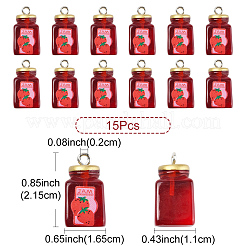 15 шт. подвески из смолы в виде клубничного джема RESI-FS0002-15