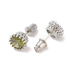 Ohrstecker aus Messing mit Pavé-Fassung und Zirkonia&nbsp;EJEW-I304-02P