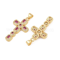 Pendentifs avec zircon cubiques à micro-pavés en laiton&nbsp;CU-CBADC6C-12G-06