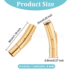 4 комплект 4-х цветных штыковых застежек из хирургической нержавеющей стали 316L STAS-OC0001-17C