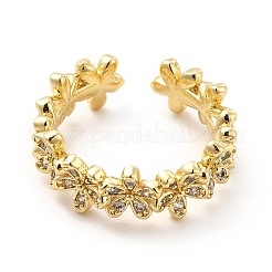 Прозрачное кольцо-манжета в виде цветка кубического циркония KK-H439-13G