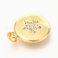Латунные микропаве прозрачные подвески с фианитом ZIRC-O036-57G