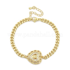 Латунные браслеты с микропаве из чистого кубического циркония&nbsp;LS-BJEW-Z082-03G-03