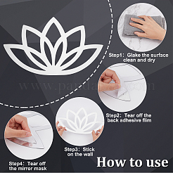 1шт акриловое зеркало лотос настенные украшения&nbsp;AJEW-CN0001-35B