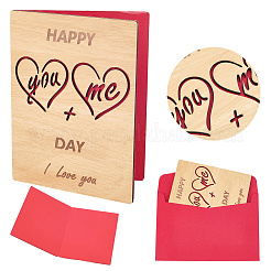 Valentinstag-Grußkarten aus Holz&nbsp;DIY-CP0011-91A