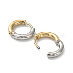 Boucles d'oreilles créoles bicolores en acier inoxydable 304 avec placage ionique (IP)&nbsp;EJEW-A106-02A