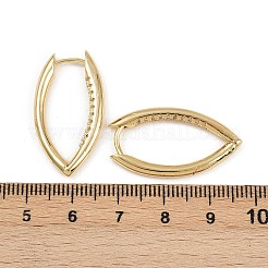 Pendientes de aro de latón con micropavé de circonitas cúbicas transparentes y ojo de caballo&nbsp;EJEW-G446-04A-G