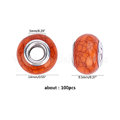 Имитация бирюзового стиля акриловые европейские бусины&nbsp;OPDL-PH0001-03