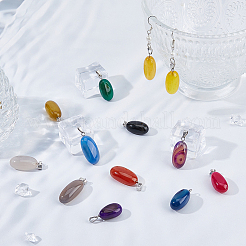 20 шт. подвески из натурального агата двух цветов&nbsp;G-FH0002-43