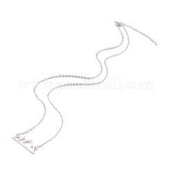 304ステンレススチールアルプスペンダントネックレス  カニカン付き  銀色のメッキ  19.29インチ（49cm）&nbsp;X-NJEW-Z001-01S