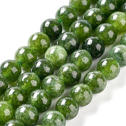 Billes de jade naturelles de teint en malaisades teintes&nbsp;X-G-G021-02A-13