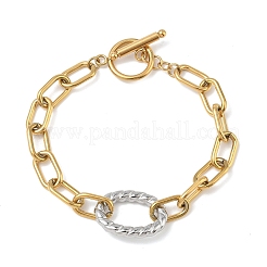 Zweifarbige Gliederarmbänder aus Edelstahl 304&nbsp;BJEW-P396-01E-A