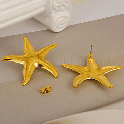 Стильные серьги-гвоздики в форме морской звезды из нержавеющей стали 304&nbsp;UL8243-2