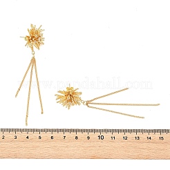Micro ottone spianare zirconi orecchini pendenti&nbsp;EJEW-JE07487