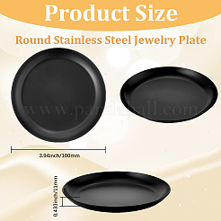 Круглая тарелка из нержавеющей стали для украшений DJEW-WH20009-02