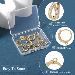 10 шт. 5 стильные латунные серьги-кольца с микропаве из кубического циркония&nbsp;EJEW-TA0001-24