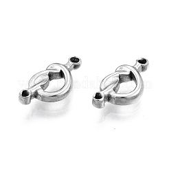 変色しない304ステンレススチールコネクタチャーム  ハート  ステンレス鋼色  9x18x3mm  穴：1.2mm&nbsp;STAS-N099-35