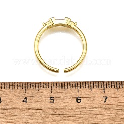 Манжеты из латуни с микро паве кубический цирконий для женщин&nbsp;RJEW-H247-22G