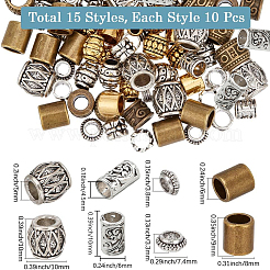 150 stücke 15 stile tibetanische legierung europäische perlen&nbsp;FIND-SC0019-85