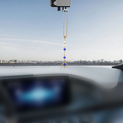 6 шт. 6-х цветные подвесные украшения из стекла и сплава смолы&nbsp;HJEW-SC0002-67