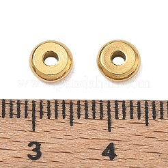 304ステンレススチールビーズ  フラットラウンド  艶出し  イオンプレーティング（ip）  18KGP本金メッキ  6x2mm  穴：2mm  約48個/袋&nbsp;SA-CBAF3CF-01D-G