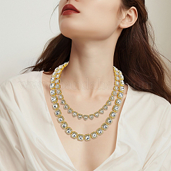 2 шт. 2 стиля цинковый сплав паве квадрат/сердце прозрачное стекло теннисные ожерелья для женщин&nbsp;NJEW-SP0001-08G