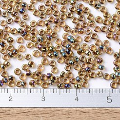 MIYUKIラウンドロカイユビーズ  日本製シードビーズ  （rr357)ルートビールライニングトパーズab  11/0  2x1.3mm  穴：0.8mm  約1100PCS /ボトル  10 G /ボトル&nbsp;SEED-JP0008-RR0357